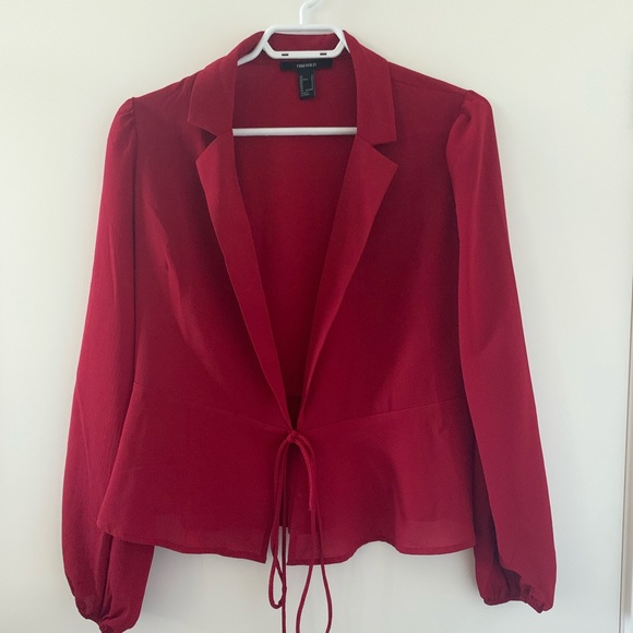 Forever 21 Jackets & Blazers - 🖤 Red lightweight blazer top | S